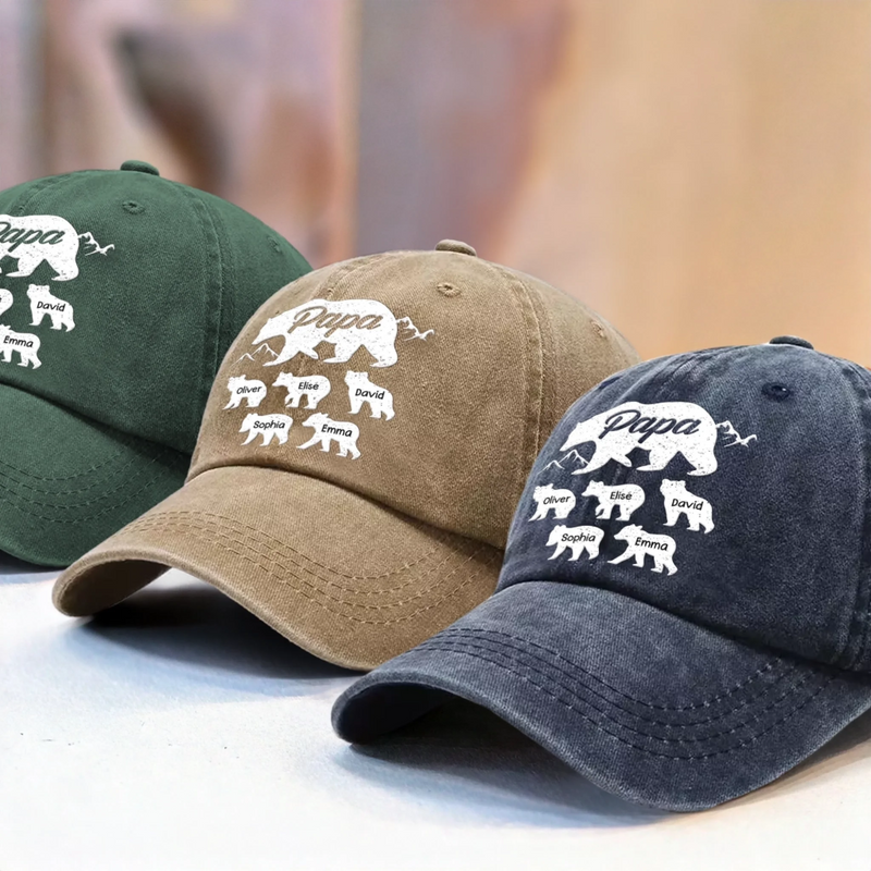 Custom Vintage Washed Denim Baseball Cap - Personalized Birthday Gifts For Dad, Grandpa - Cherishing Moments By Your Side