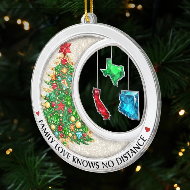 Custom Long Distance Acrylic Ornament - Personalized Christmas Birthday Gifts For Mom, Dad, Brother, Sister, Kids - A Constellation Of Home