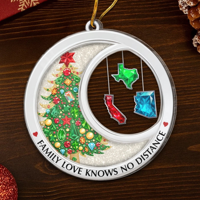 Custom Long Distance Acrylic Ornament - Personalized Christmas Birthday Gifts For Mom, Dad, Brother, Sister, Kids - A Constellation Of Home