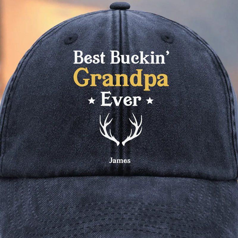Custom Vintage Washed Denim Baseball Cap - Personalized Birthday Gifts For Dad, Grandpa - Memories Grow Bigger With You