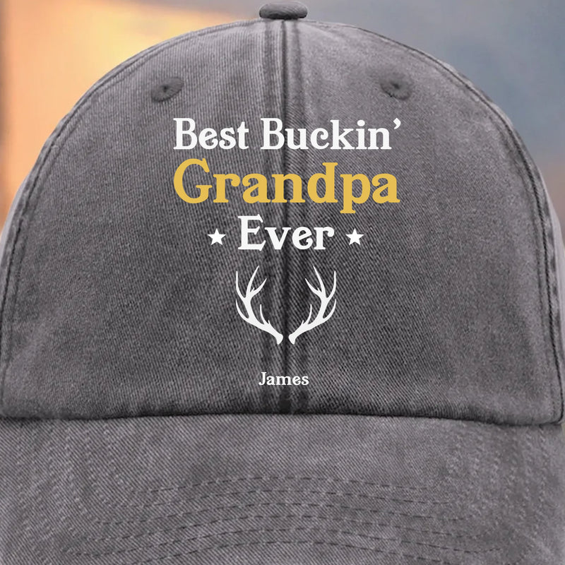 Custom Vintage Washed Denim Baseball Cap - Personalized Birthday Gifts For Dad, Grandpa - Memories Grow Bigger With You