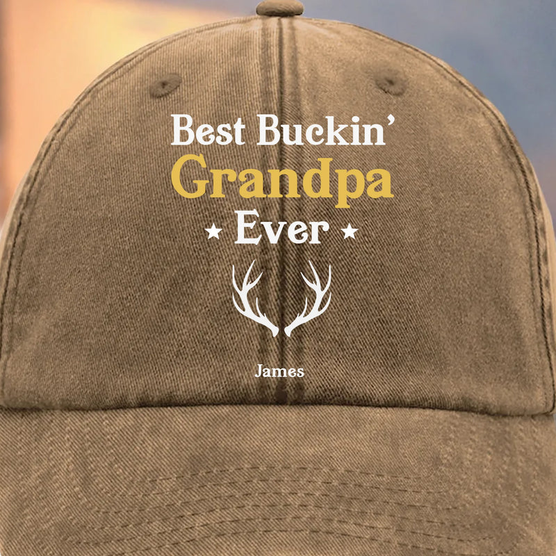 Custom Vintage Washed Denim Baseball Cap - Personalized Birthday Gifts For Dad, Grandpa - Memories Grow Bigger With You