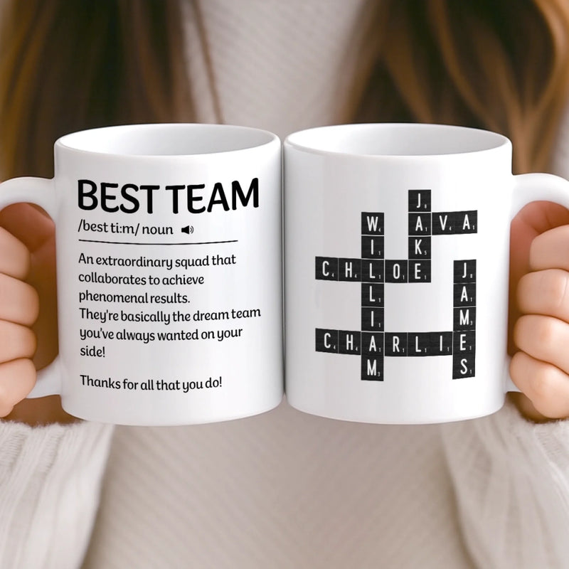 Custom Scrabble Mug - Personalized Birthday Gifts For Coworker, Work Bestie - Workdays Are Better With You