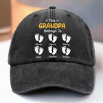 Custom Vintage Washed Denim Baseball Cap - Personalized Birthday Gifts For Dad, Grandpa - Learning Life Through Your Eyes