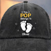 Custom Vintage Washed Denim Baseball Cap - Personalized Birthday Gifts For Dad, Grandpa - Learning Life Through Your Eyes