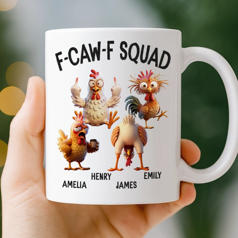 Custom Mug - Personalized Funny Gifts For Best Friends, Coworker, Work Bestie - Feather Gang In Action