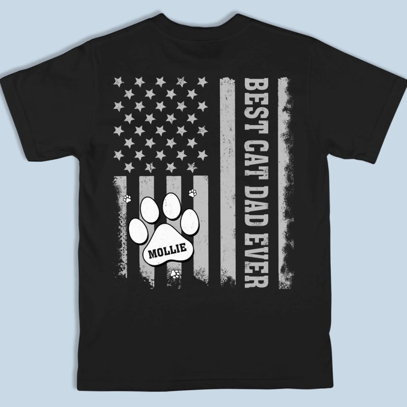 Custom Back Printed Unisex T-shirt, Premium T-shirt, Hoodie - Personalized Christmas Birthday Gifts For Cat Lovers, Cat Mom And Dad - The Real Furry Hero