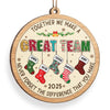 Custom Wood Ornament - Personalized Christmas Birthday Gifts For Coworker, Work Bestie - Thankful For This Teamwork