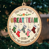 Custom Wood Ornament - Personalized Christmas Birthday Gifts For Coworker, Work Bestie - Thankful For This Teamwork