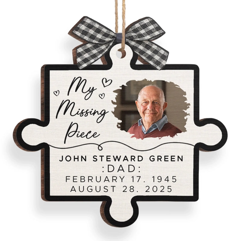 Custom Photo Wood Ornament - Personalized Christmas Memorial Sympathy Gifts For Loss Of Mom, Dad - Forever In My Heart