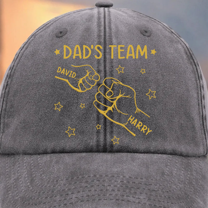 Custom Vintage Washed Denim Baseball Cap - Personalized Birthday Gifts For Dad, Grandpa - You Shape Our Little World