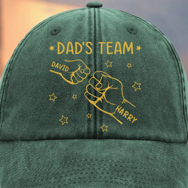 Custom Vintage Washed Denim Baseball Cap - Personalized Birthday Gifts For Dad, Grandpa - You Shape Our Little World