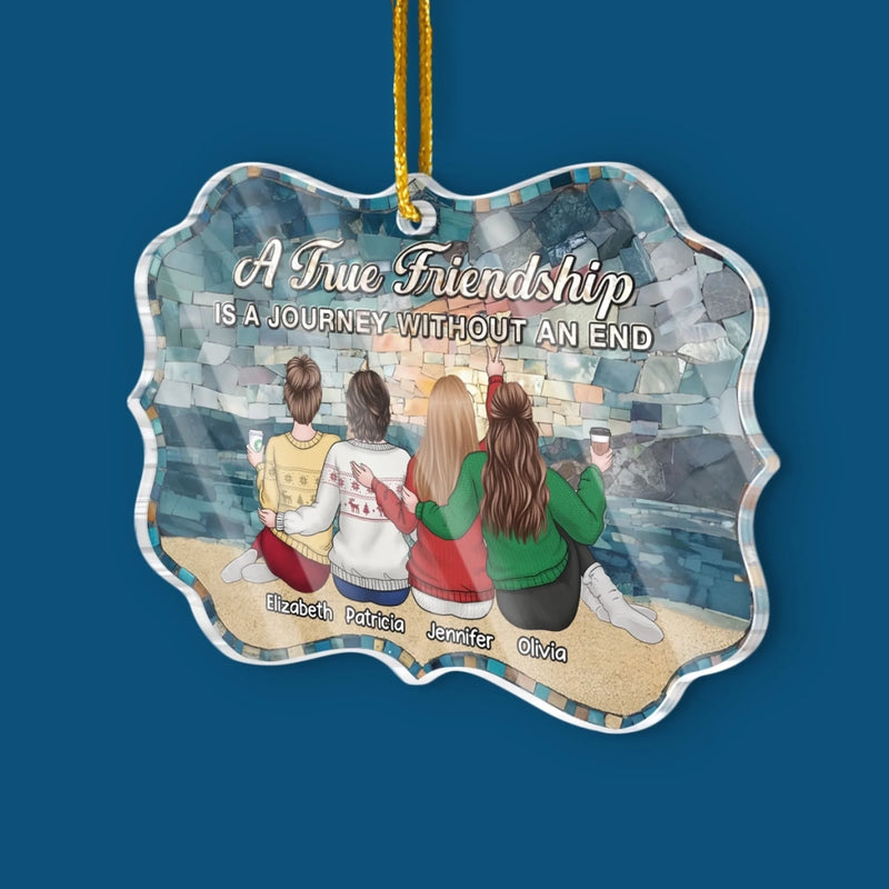 Custom Acrylic Ornament - Personalized Best Friend Christmas Birthday Gifts For Women, Besties, Sisters, BFF - Snow Days Are Better Together
