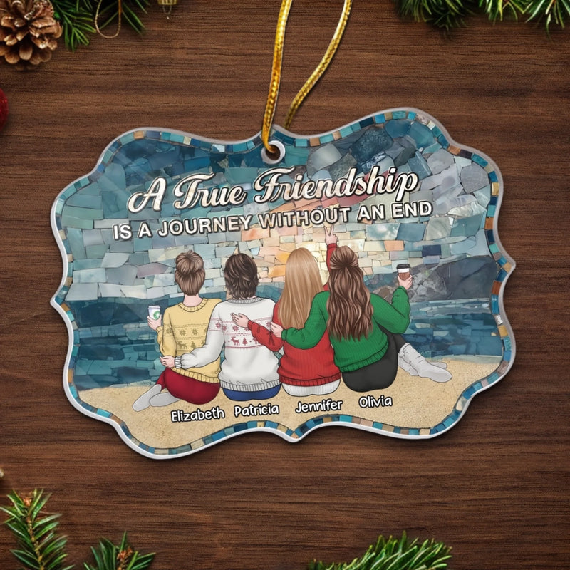 Custom Acrylic Ornament - Personalized Best Friend Christmas Birthday Gifts For Women, Besties, Sisters, BFF - Snow Days Are Better Together