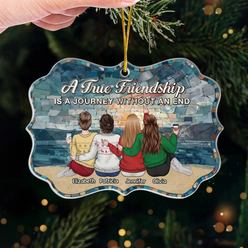 Custom Acrylic Ornament - Personalized Best Friend Christmas Birthday Gifts For Women, Besties, Sisters, BFF - Snow Days Are Better Together