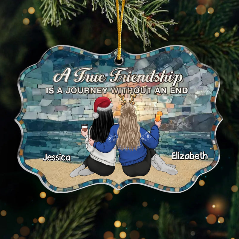 Custom Acrylic Ornament - Personalized Best Friend Christmas Birthday Gifts For Women, Besties, Sisters, BFF - Snow Days Are Better Together