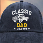 Custom Vintage Washed Denim Baseball Cap - Personalized Birthday Gifts For Dad, Grandpa - Growing Braver With You Here
