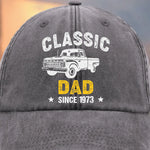 Custom Vintage Washed Denim Baseball Cap - Personalized Birthday Gifts For Dad, Grandpa - Growing Braver With You Here