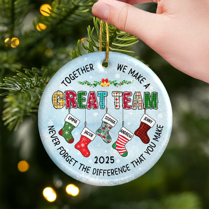 Custom Ceramic Ornament - Personalized Christmas Birthday Gifts For Coworker, Work Bestie - You Make Work Better
