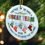 Custom Ceramic Ornament - Personalized Christmas Birthday Gifts For Coworker, Work Bestie - You Make Work Better