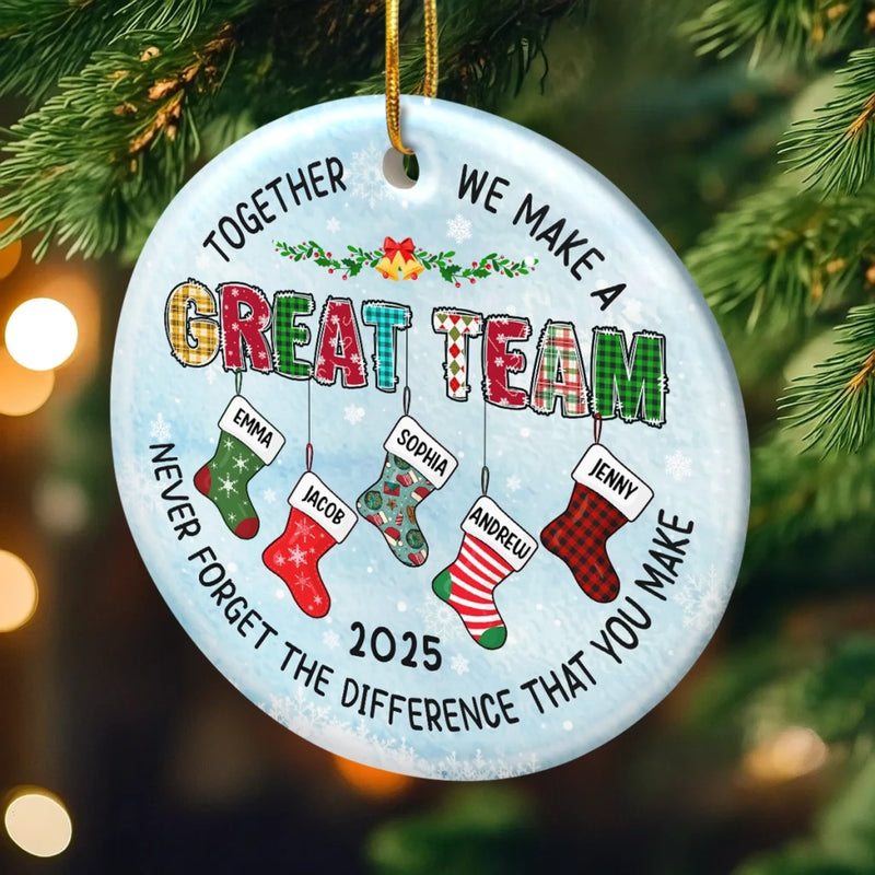 Custom Ceramic Ornament - Personalized Christmas Birthday Gifts For Coworker, Work Bestie - You Make Work Better