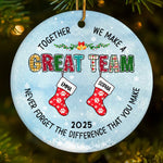 Custom Ceramic Ornament - Personalized Christmas Birthday Gifts For Coworker, Work Bestie - You Make Work Better
