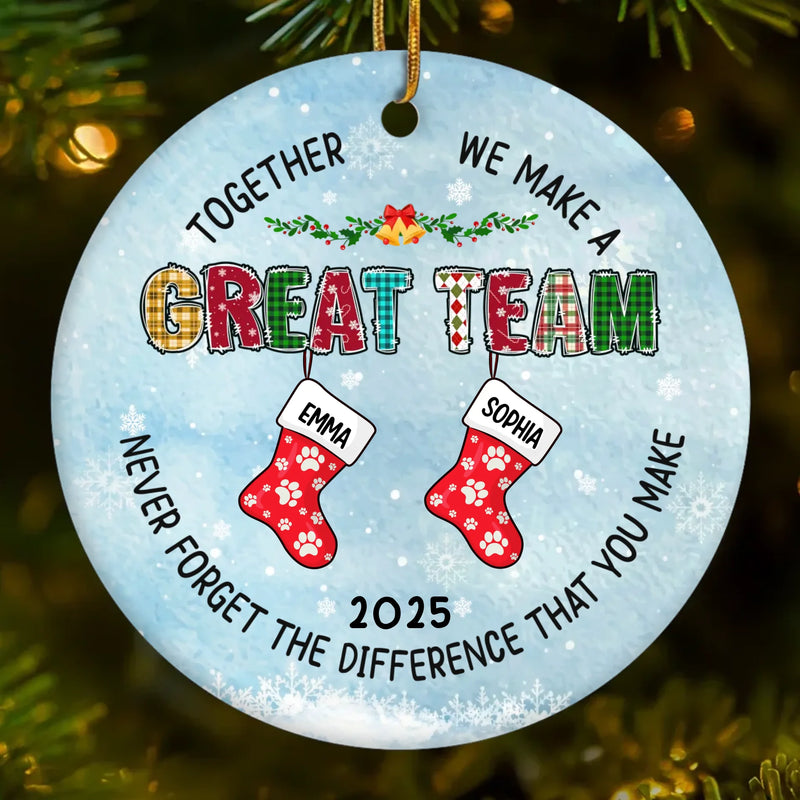 Custom Ceramic Ornament - Personalized Christmas Birthday Gifts For Coworker, Work Bestie - You Make Work Better
