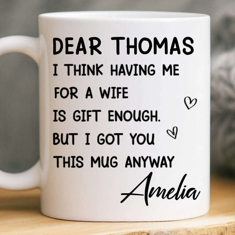 Custom Mug - Personalized Anniversary Wedding Gifts For Husband And Wife, Him And Her - Your Love Is My Peace