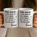 Custom Mug - Personalized Anniversary Wedding Gifts For Husband And Wife, Him And Her - Your Love Is My Peace