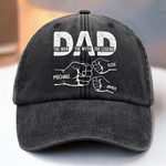 Custom Vintage Washed Denim Baseball Cap - Personalized Birthday Gifts For Dad, Grandpa - You Teach Us Every Day