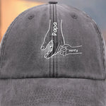 Custom Vintage Washed Denim Baseball Cap - Personalized Birthday Gifts For Dad, Grandpa - We Grow Safely Beside You