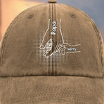 Custom Vintage Washed Denim Baseball Cap - Personalized Birthday Gifts For Dad, Grandpa - We Grow Safely Beside You