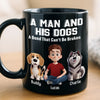 Custom Black Mug - Personalized Birthday Gifts For Dog Lovers, Dog Dad And Mom - Fueled By Dogs And Coffee