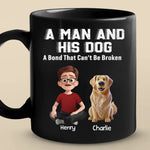 Custom Black Mug - Personalized Birthday Gifts For Dog Lovers, Dog Dad And Mom - Fueled By Dogs And Coffee