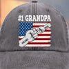 Custom Vintage Washed Denim Baseball Cap - Personalized Birthday Gifts For Dad, Grandpa - Small Hands Trust Your Strength