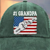 Custom Vintage Washed Denim Baseball Cap - Personalized Birthday Gifts For Dad, Grandpa - Small Hands Trust Your Strength