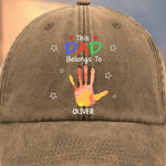 Custom Vintage Washed Denim Baseball Cap - Personalized Birthday Gifts For Dad, Grandpa - Hearts Growing Under Your Care