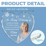 Custom Photo Heart Glass Ornament - Personalized Christmas Memorial Sympathy Gifts For Mom, Dad - I Carry You In My Heart