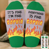 Custom Dumpster Fire Crew Socks - Personalized Funny Gifts For Coworker, Work Bestie - Thriving In Our Daily Chaos