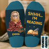Custom Crew Socks - Personalized Bookish Gifts For Book Lovers, Bookworms, Readers - Leave Me Alone, I’m Bonding With Fiction