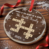 Custom Scrabble Circle Glass Ornament -   Personalized Christmas Birthday Gifts For Mom, Dad, Brother, Sister, Kids - Home Built With Shared Love