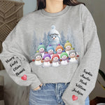 Christmas With Grandma Is Filled With Warmth - Family Personalized Custom Unisex Sweatshirt With Design On Sleeve - Christmas Gift For Mom, Grandma
