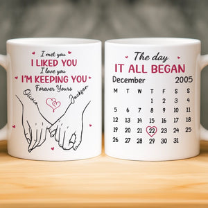 Custom Mug - Personalized Anniversary Wedding Gifts For Husband And Wife, Him And Her - The Day It All Began