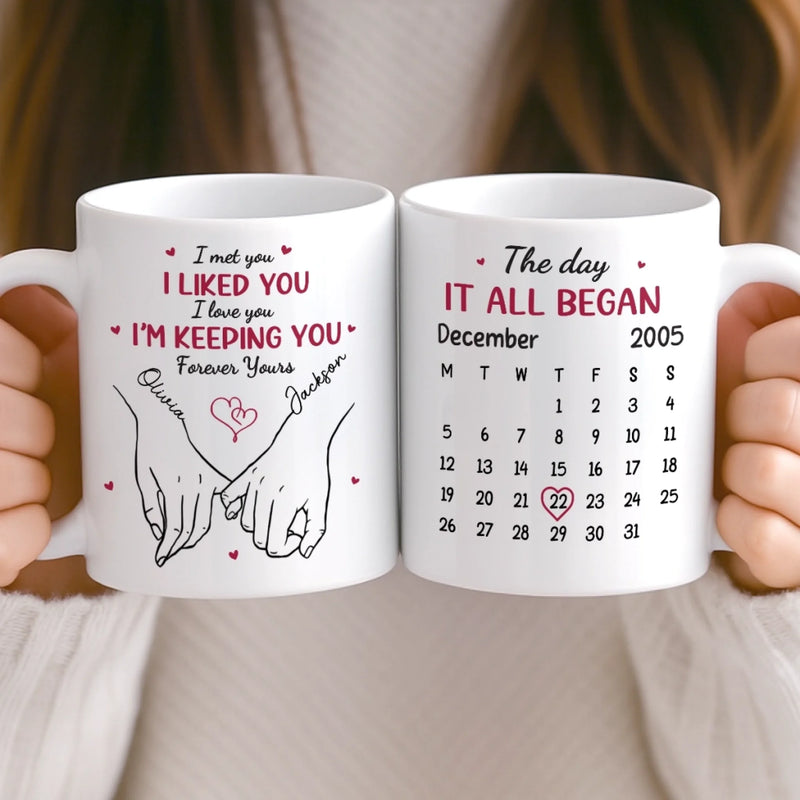 Custom Mug - Personalized Anniversary Wedding Gifts For Husband And Wife, Him And Her - The Day It All Began