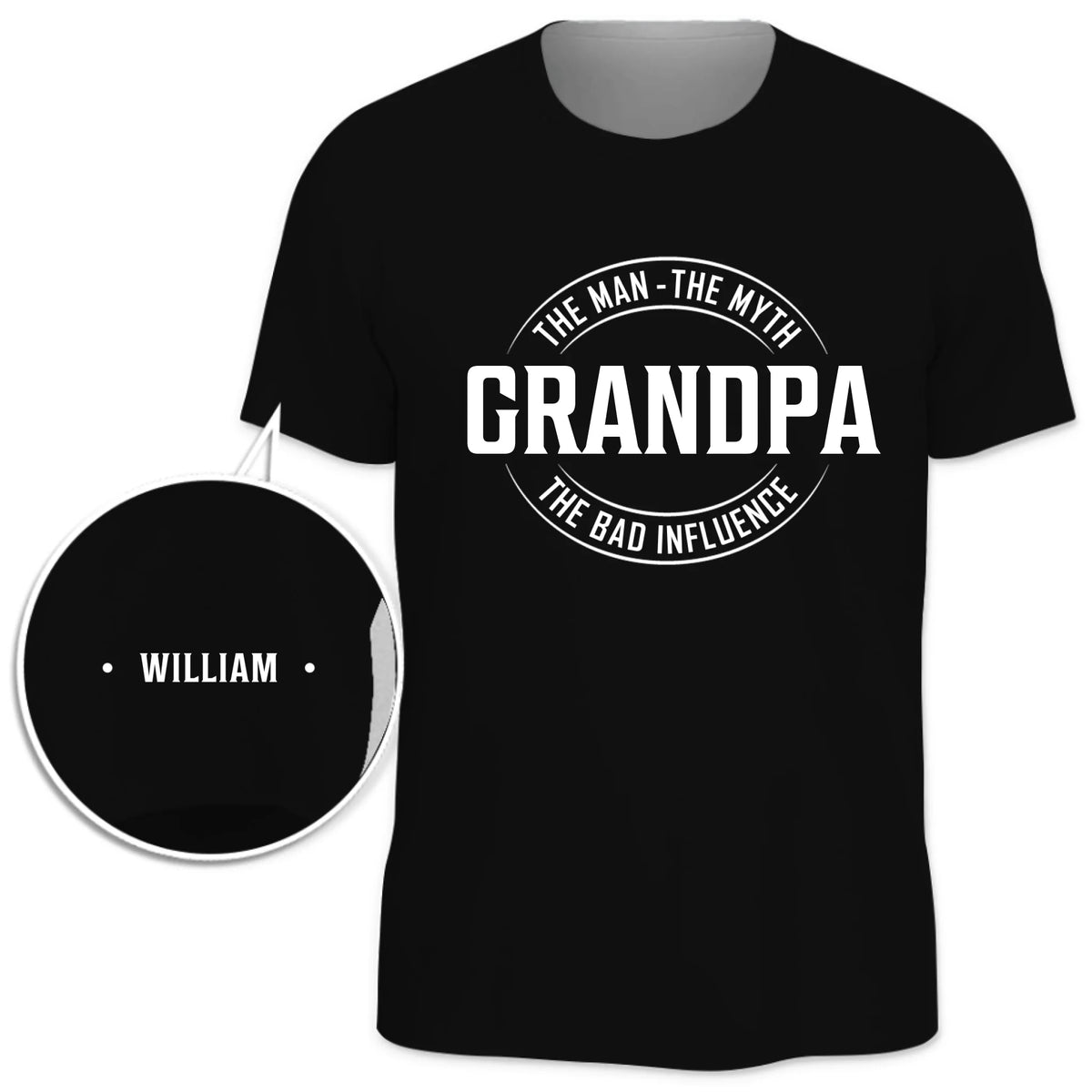 Custom Unisex T-Shirt With Design On Sleeve - Personalized Birthday Gifts For Dad, Grandpa - Legendary Mischief Instructor