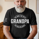 Custom Unisex T-Shirt With Design On Sleeve - Personalized Birthday Gifts For Dad, Grandpa - Legendary Mischief Instructor