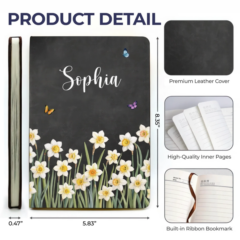 Custom Leather Writing Journal - Personalized Birthday Gifts For Besties, Sisters, BFF, Family, Yourself - Write Your Own Beautiful Story
