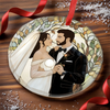 Custom Photo Circle Glass Ornament - Personalized Anniversary Wedding Gifts For Husband And Wife, Him And Her - Two Souls Choosing Us Daily