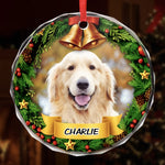 Custom Pet Photo Christmas Gifts for Dog Lovers - Personalized Glass Ornament