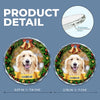 Custom Photo Circle Glass Ornament - Personalized Pet Christmas Memorial Sympathy Gifts For Dogs, Cats - Forever Pawprints On My Heart